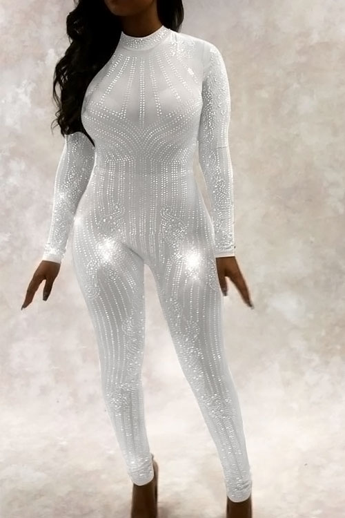 Sexy Round Neck See-Through Hot Drilling Decorative White Polyester One-piece Jumpsuits(Without Lining)
Sexy Round Neck See-Through Hot Drilling Decorative White Polyester One-piece Jumpsuits(Without Lining)