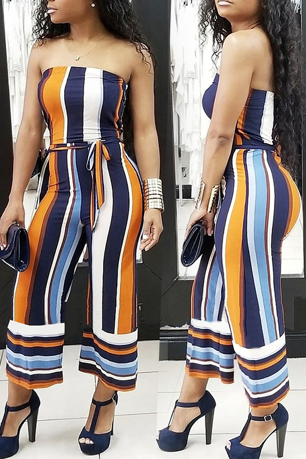 Lovely Euramerican Dew Shoulder striped Multicolor One-piece Jumpsuit (With Belt )
Lovely Euramerican Dew Shoulder striped Multicolor One-piece Jumpsuit (With Belt )