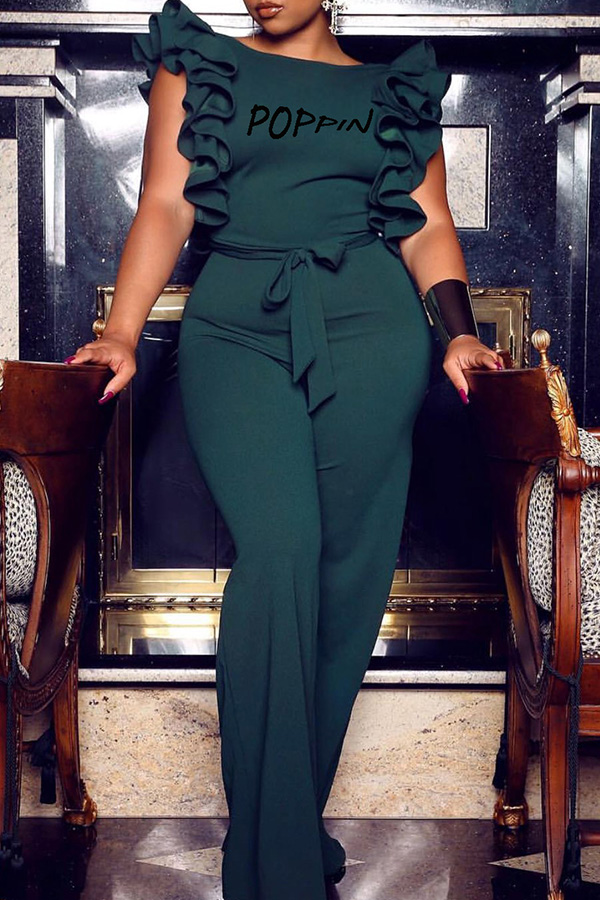 Lovely Euramerican Flounce Design Blackish Green Twilled Satin One-piece Jumpsuit
Lovely Euramerican Flounce Design Blackish Green Twilled Satin One-piece Jumpsuit