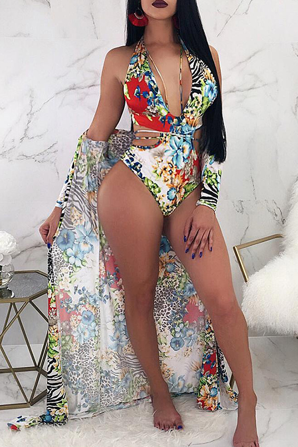 Lovely Printed Lace-up Hollow-out One-piece Swimwear(Without Cover-up, Multi
Lovely Printed Lace-up Hollow-out One-piece Swimwear(Without Cover-up, Multi
