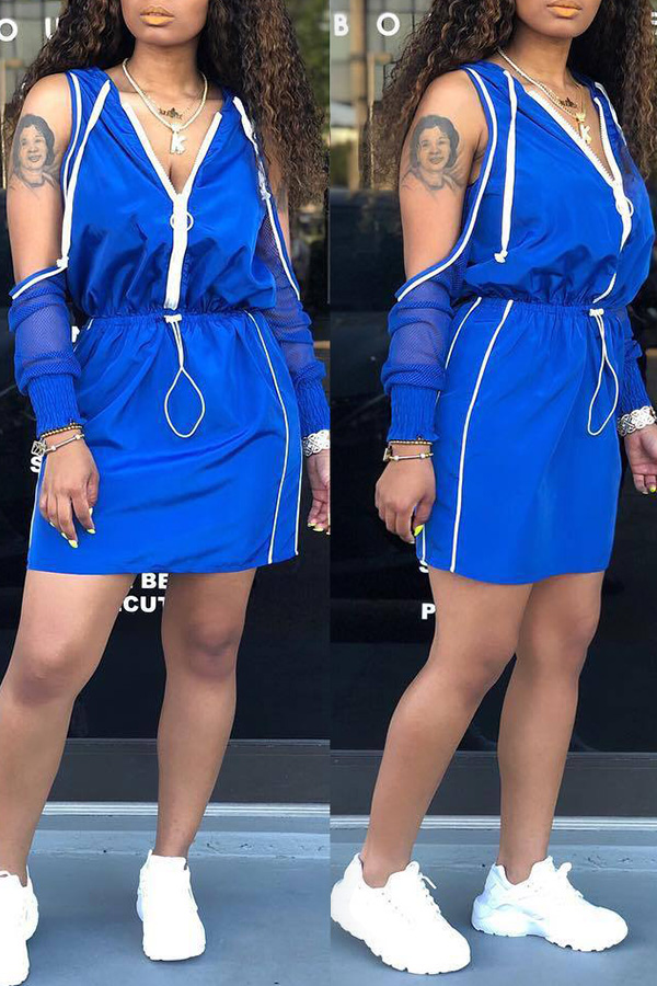 Lovely Leisure Hooded Collar Off The Shoulder Zipper Design Blue Two-piece Skirt Set
Lovely Leisure Hooded Collar Off The Shoulder Zipper Design Blue Two-piece Skirt Set