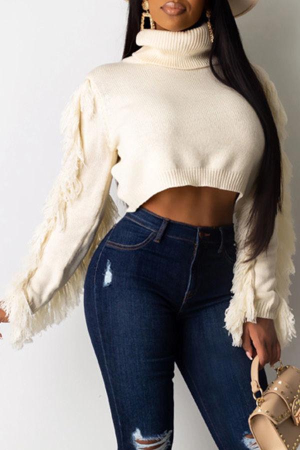 Lovely Casual Tassel Design White Sweater
Lovely Casual Tassel Design White Sweater