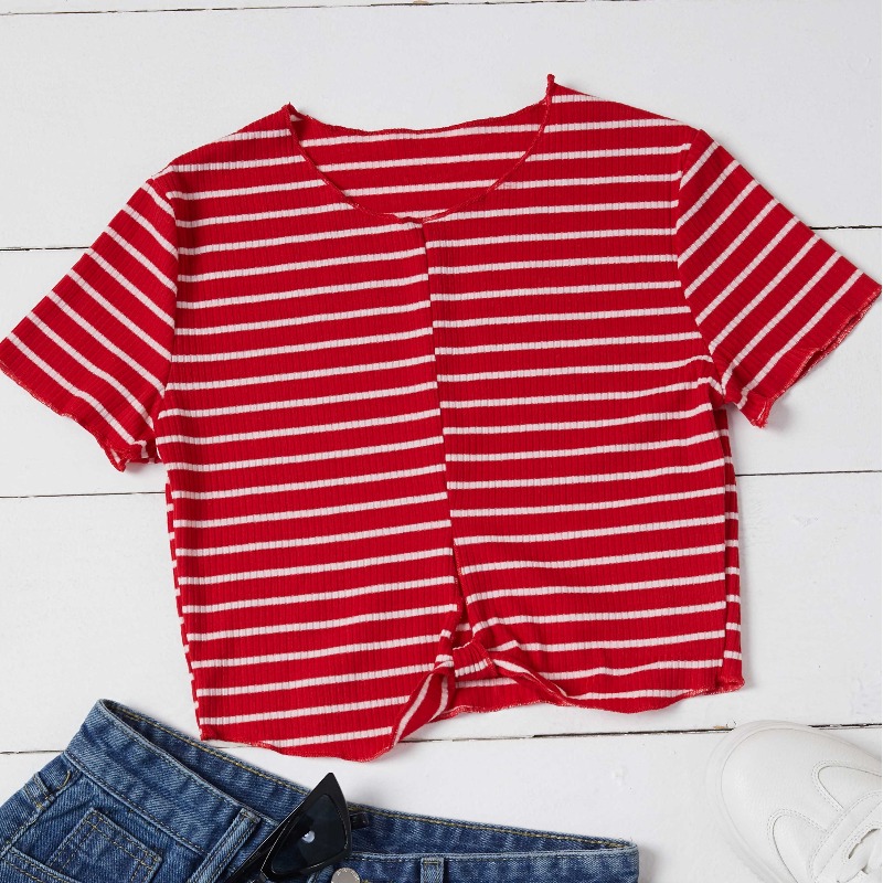 Lovely Casual Striped Red T-shirt
Lovely Casual Striped Red T-shirt