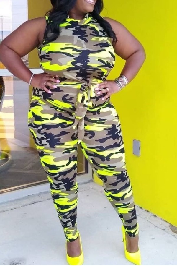 lovely Casual Camo Print Yellow Plus Size One-piece Jumpsuit, Yellow camouflage
lovely Casual Camo Print Yellow Plus Size One-piece Jumpsuit, Yellow camouflage