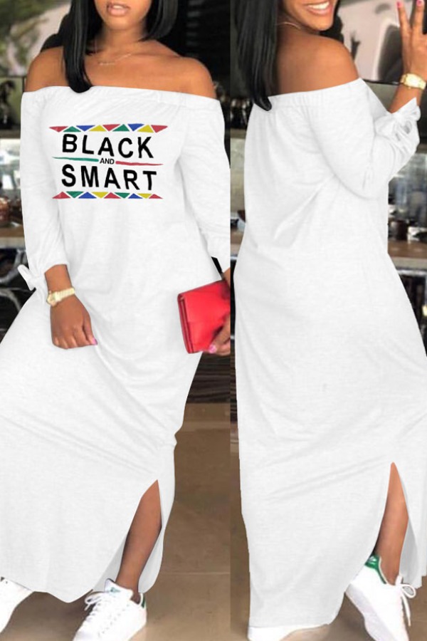 lovely Euramerican Dew Shoulder Letter Print White Ankle Length Plus Size Dress
lovely Euramerican Dew Shoulder Letter Print White Ankle Length Plus Size Dress
