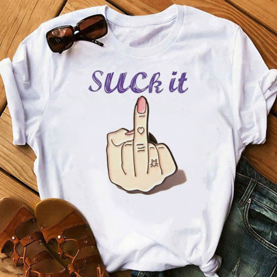 lovely Leisure O Neck Print White T-shirt