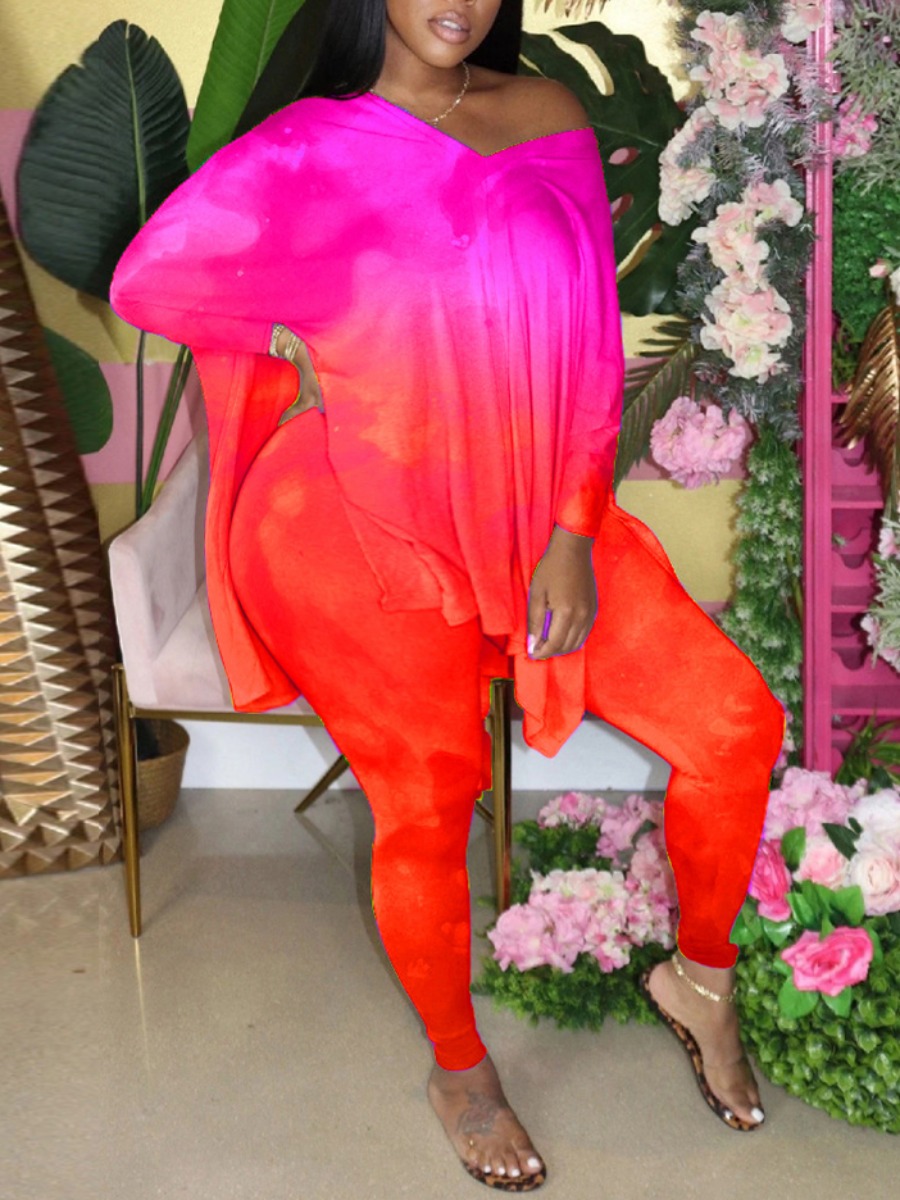 lovely Street V Neck Tie-dye Side Slit Rose Red Plus Size Two-piece Pants Set
lovely Street V Neck Tie-dye Side Slit Rose Red Plus Size Two-piece Pants Set
