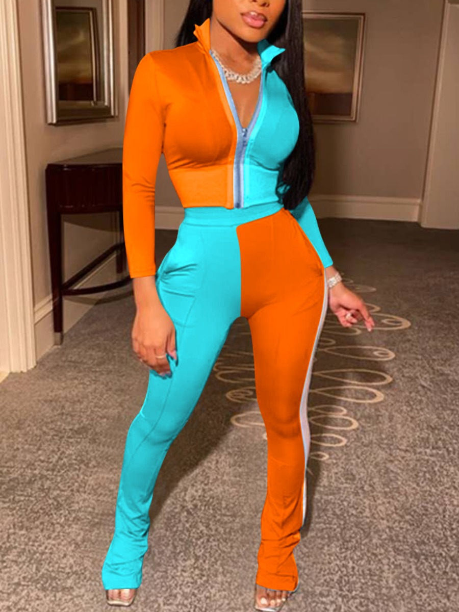 lovely Sportswear Turndown Collar Zipper Design Patchwork Jacinth Two Piece Pants Set
lovely Sportswear Turndown Collar Zipper Design Patchwork Jacinth Two Piece Pants Set