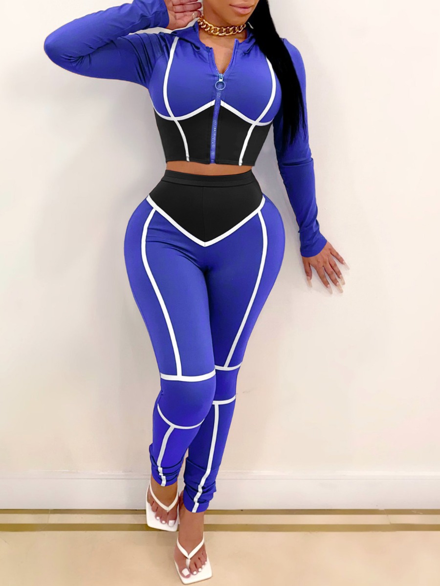 lovely Sportswear Hooded Collar Patchwork Zipper Design Blue Two Piece Pants Set
lovely Sportswear Hooded Collar Patchwork Zipper Design Blue Two Piece Pants Set