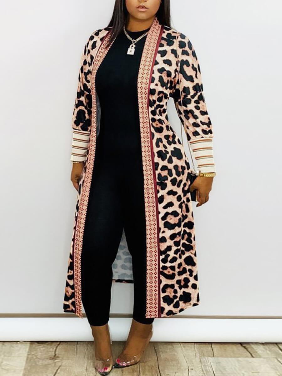 Lovely Casual Leopard Print Loose Long Coat 
Lovely Casual Leopard Print Loose Long Coat