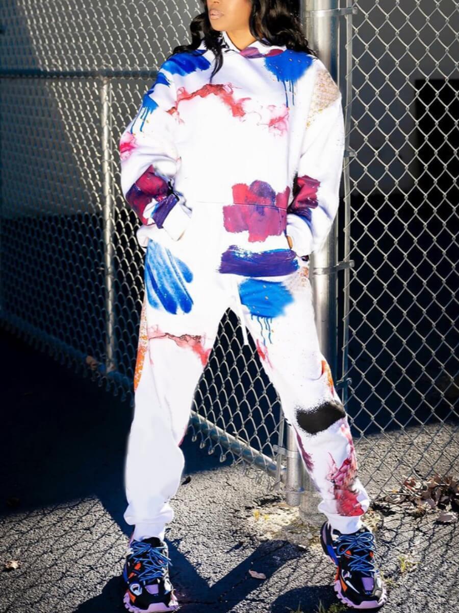 Lovely Casual Hooded Collar Long Sleeve Graffiti Element White Two Piece Pants Set
Lovely Casual Hooded Collar Long Sleeve Graffiti Element White Two Piece Pants Set