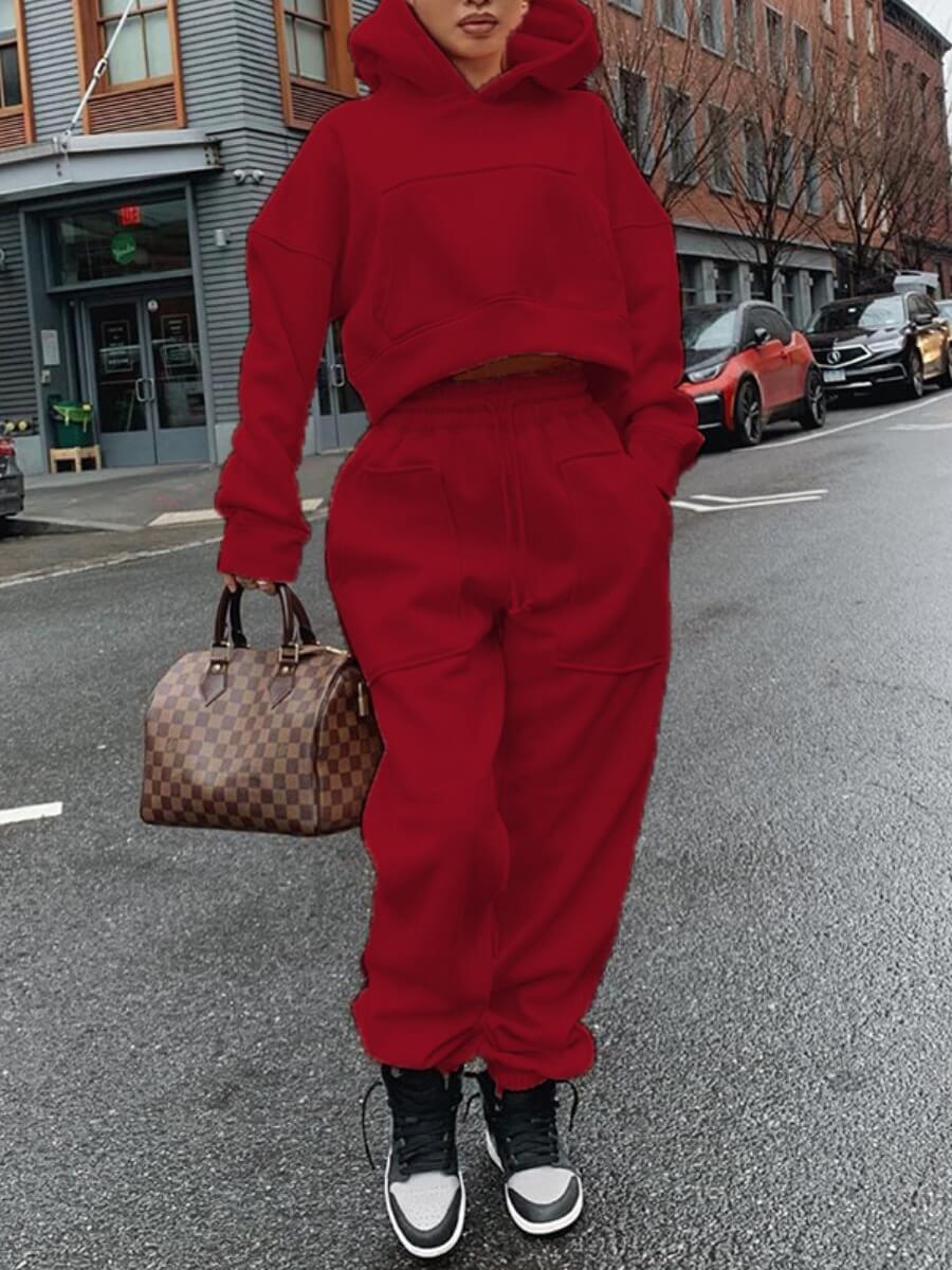 Lovely Casual Hooded Collar Pocket Patched Loose Wine Red Two Piece Pants Set
Lovely Casual Hooded Collar Pocket Patched Loose Wine Red Two Piece Pants Set