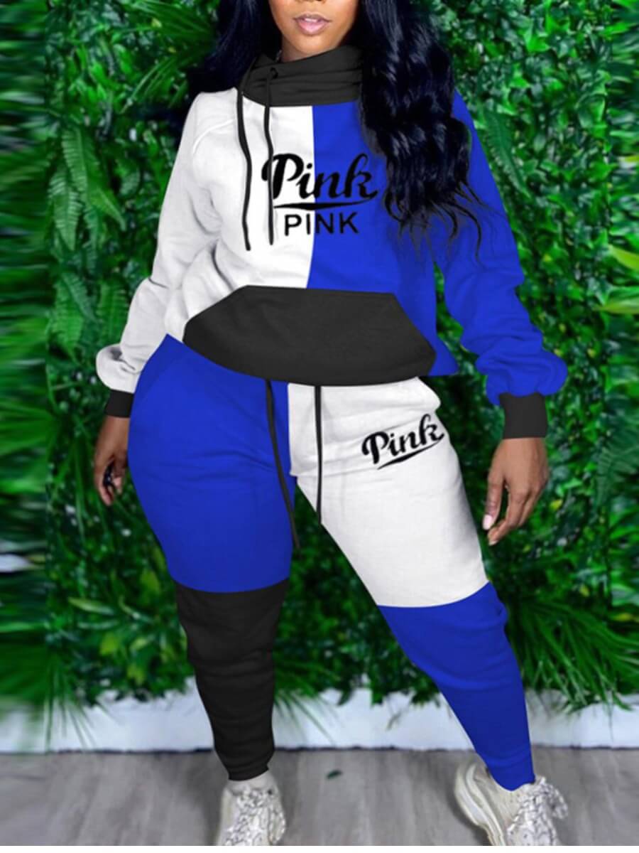 Lovely Casual Letter Print Color-lump Patchwork Blue Plus Size Two-piece Pants Set
Lovely Casual Letter Print Color-lump Patchwork Blue Plus Size Two-piece Pants Set
