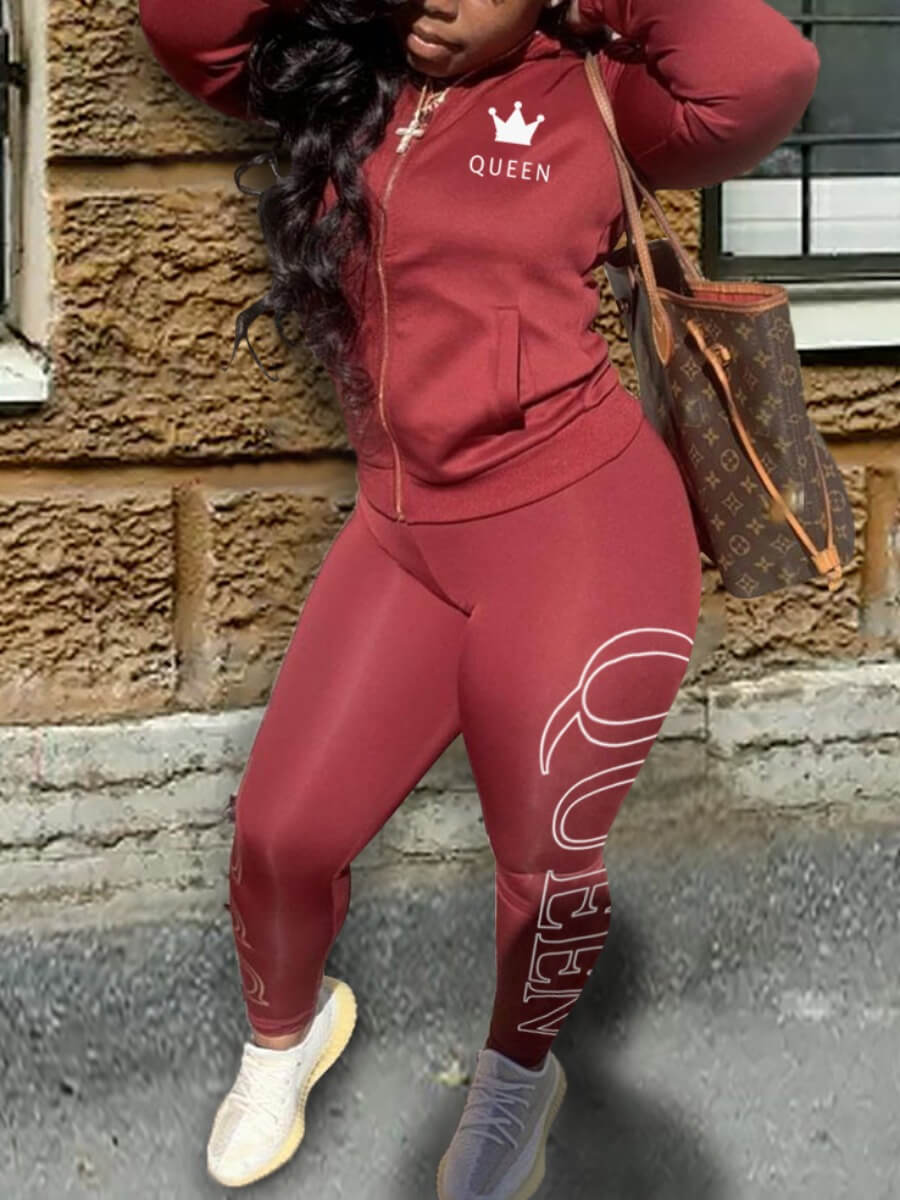 Lovely Leisure Letter Print Kangaroo Pocket Purplish Red Two Piece Pants Set
Lovely Leisure Letter Print Kangaroo Pocket Purplish Red Two Piece Pants Set