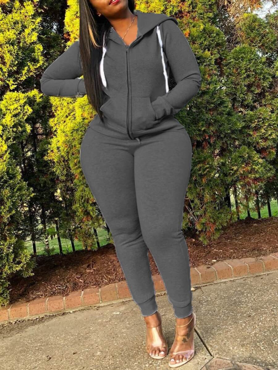 Lovely Casual Hooded Collar Kangaroo Pocket Grey Plus Size Two-piece Pants Set
Lovely Casual Hooded Collar Kangaroo Pocket Grey Plus Size Two-piece Pants Set