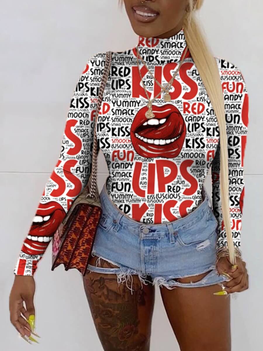 LW BASICS Red Lip Serie Street Turtleneck Lip Letter Print White T-shirt
LW BASICS Red Lip Serie Street Turtleneck Lip Letter Print White T-shirt