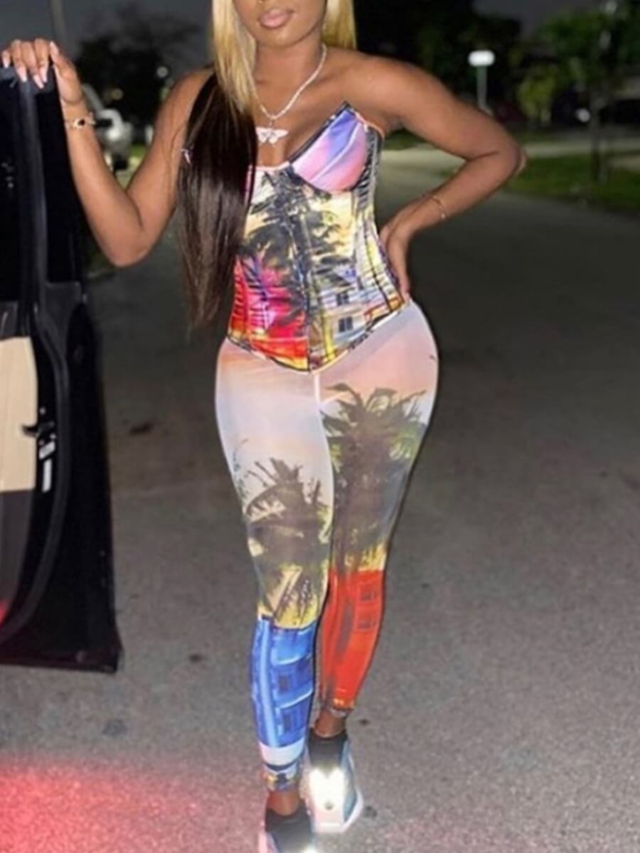 Lovely Chic Off The Shoulder Leaf Print Patchwork Multicolor One-piece Jumpsuit, Multi
Lovely Chic Off The Shoulder Leaf Print Patchwork Multicolor One-piece Jumpsuit, Multi
