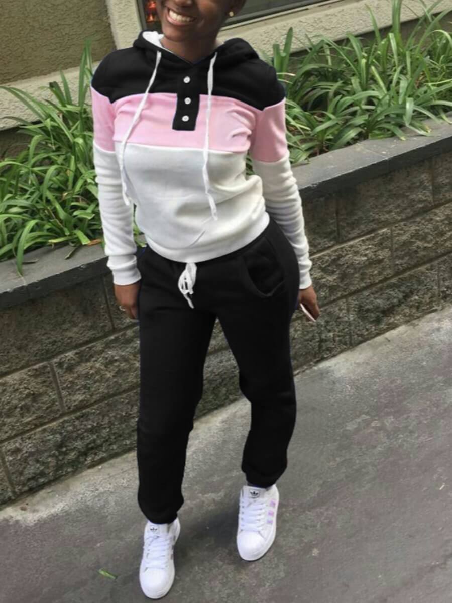 Lovely Casual Hooded Collar Patchwork Button Design Black Two Piece Pants Set
Lovely Casual Hooded Collar Patchwork Button Design Black Two Piece Pants Set