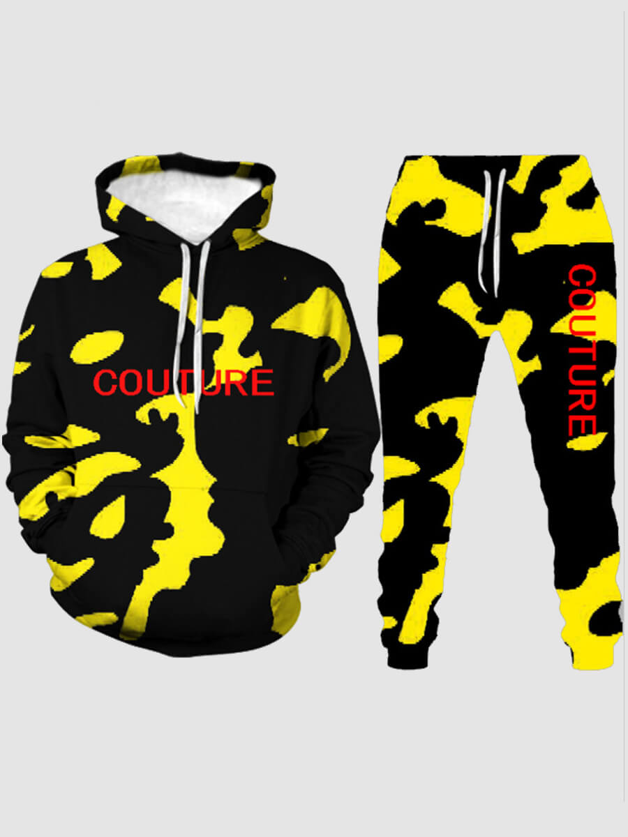 Lovely Street Hooded Collar Camo Letter Print Black Men Two Piece Pants Set
Lovely Street Hooded Collar Camo Letter Print Black Men Two Piece Pants Set