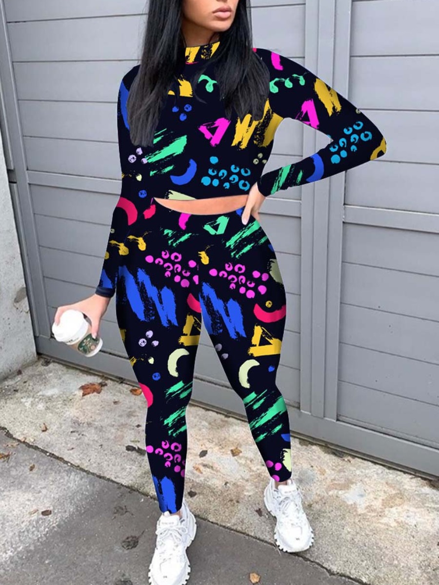 Lovely Street Half A Turtleneck Graffiri Print Black Two Piece Pants Set (No-positioning Printing
Lovely Street Half A Turtleneck Graffiri Print Black Two Piece Pants Set (No-positioning Printing