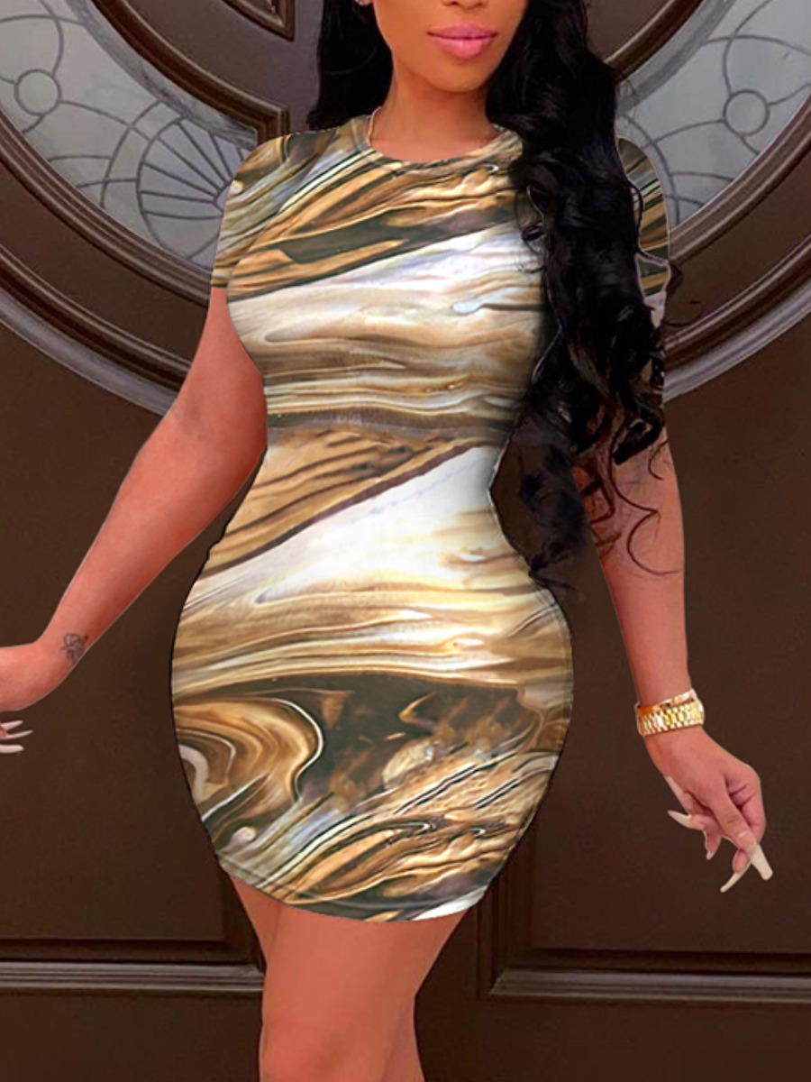 Lovely Trendy O Neck Marble Print Multicolor Mini Dress(No-positioning Printing, Multi
Lovely Trendy O Neck Marble Print Multicolor Mini Dress(No-positioning Printing, Multi