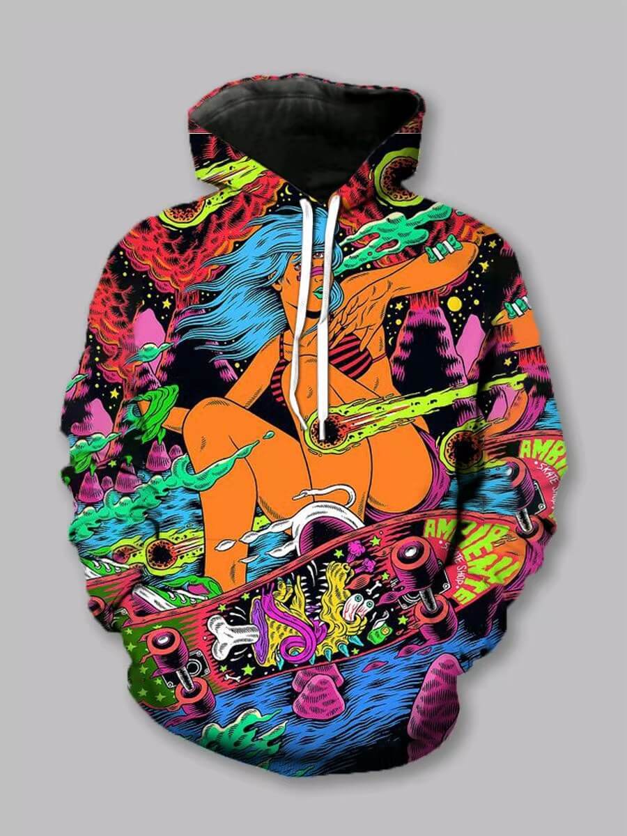 Lovely Street Hooded Collar Graffiti Print Patchwork Multicolor Boy Hoodie, Multi
Lovely Street Hooded Collar Graffiti Print Patchwork Multicolor Boy Hoodie, Multi