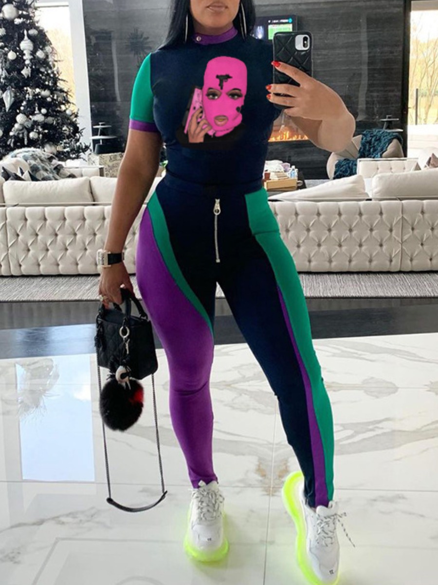 Lovely Sportswear Graffiti Print Patchwork Multicolor Two Piece Pants Set, Multi
Lovely Sportswear Graffiti Print Patchwork Multicolor Two Piece Pants Set, Multi