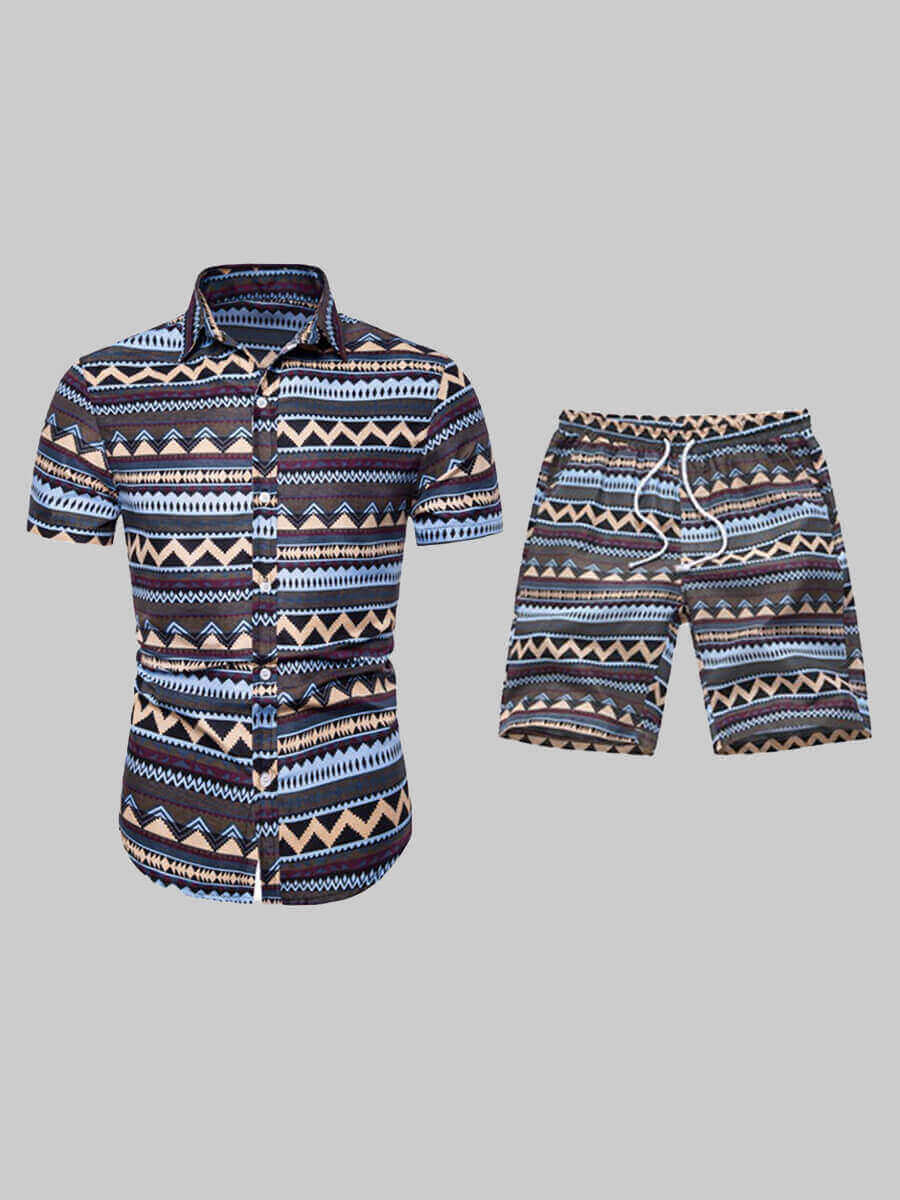 Lovely Men Casual Geometric Print Drawstring Multicolor Two Piece Shorts Set, Multi
Lovely Men Casual Geometric Print Drawstring Multicolor Two Piece Shorts Set, Multi