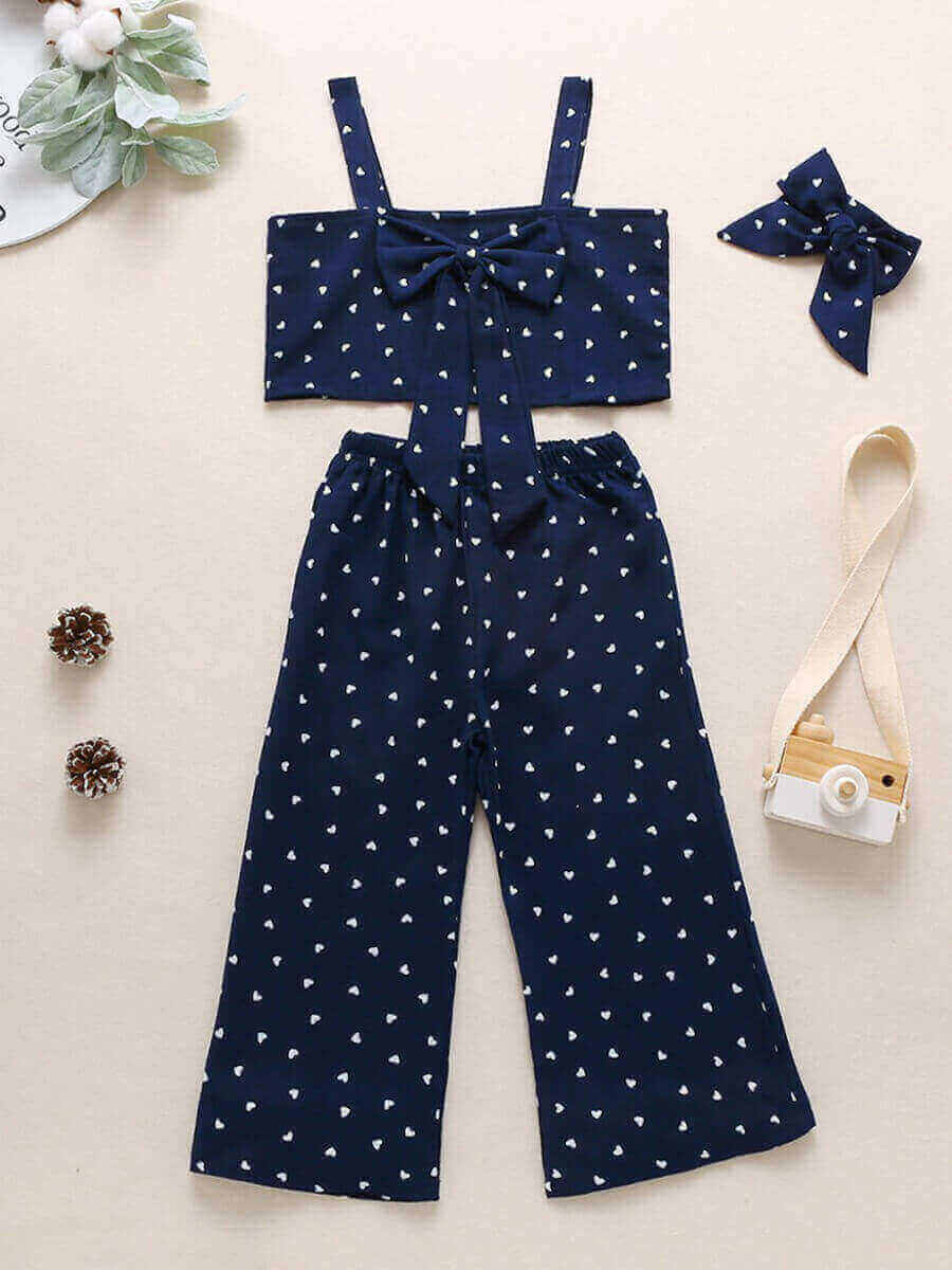 Lovely Girl Sweet Heart-shaped Print Knot Design Dark Blue Two Piece Pants Set
Lovely Girl Sweet Heart-shaped Print Knot Design Dark Blue Two Piece Pants Set
