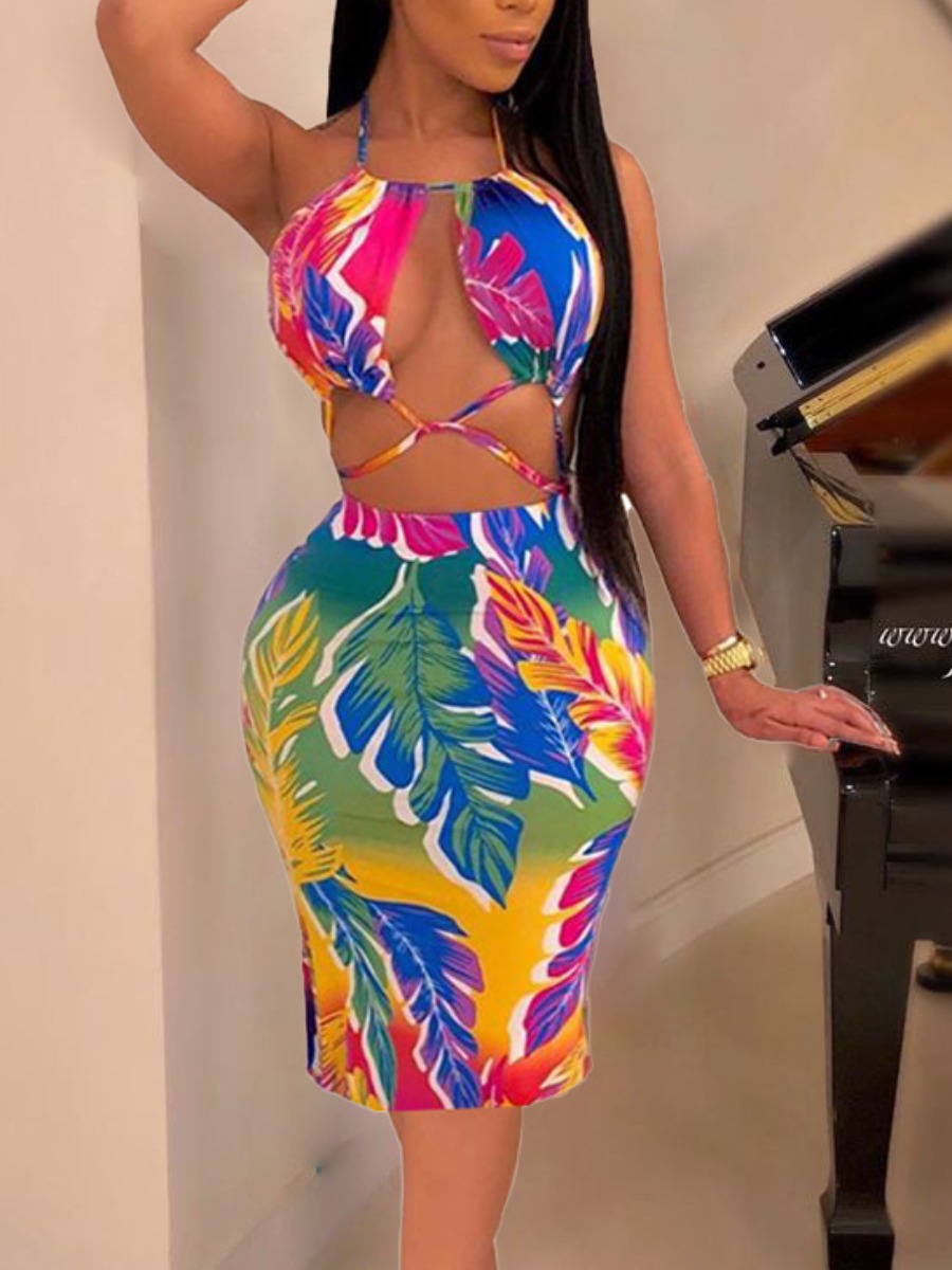 Lovely Sexy Floral Print Bandage Design Multicolor Two Piece Skirt Set, Multi
Lovely Sexy Floral Print Bandage Design Multicolor Two Piece Skirt Set, Multi