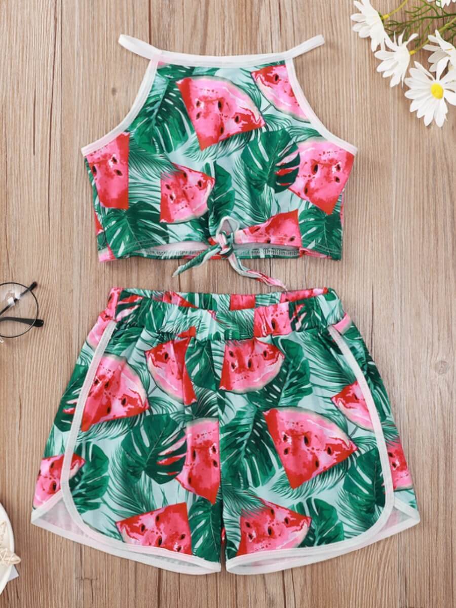 Lovely Girl Boho Watermelon Print Bandage Design Green Two Piece Shorts Set
Lovely Girl Boho Watermelon Print Bandage Design Green Two Piece Shorts Set