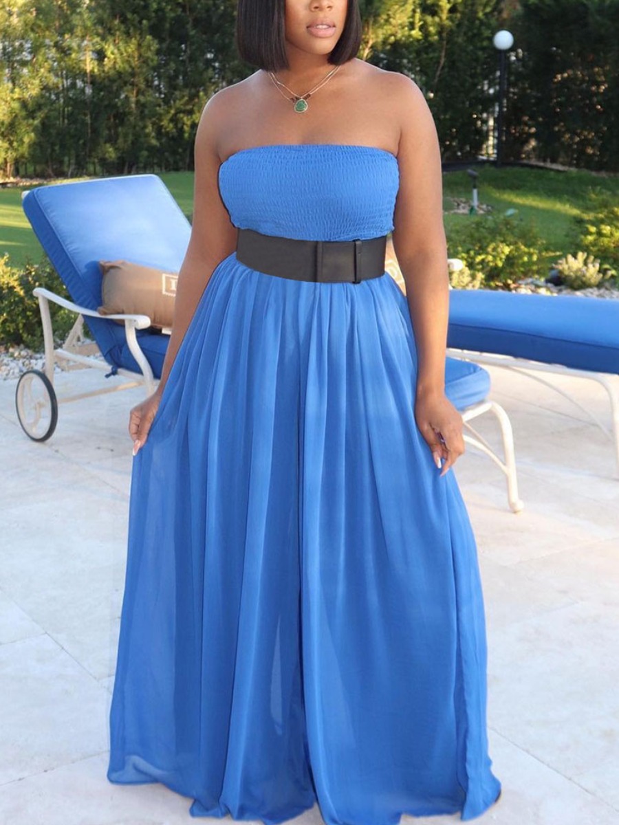 Lovely Elegant Off The Shoulder Fold Design Blue Floor Length Dress(Without Belt
Lovely Elegant Off The Shoulder Fold Design Blue Floor Length Dress(Without Belt