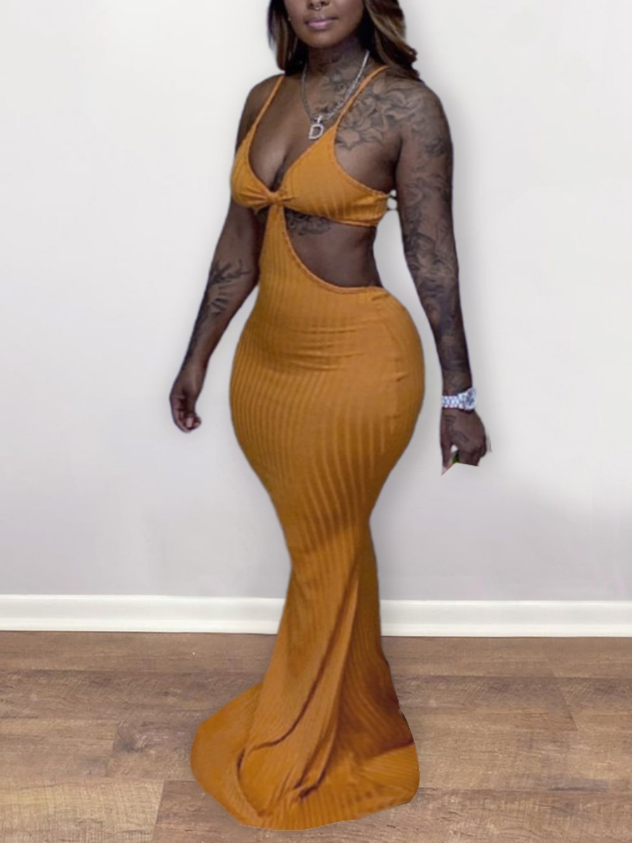 Lovely Plus Size Romantic Rib-Knit Hollow-out Yellow Floor Length Mermaid Dress
Lovely Plus Size Romantic Rib-Knit Hollow-out Yellow Floor Length Mermaid Dress