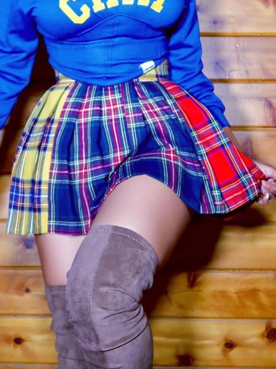 Lovely Sweet Plaid Print Patchwork Multicolor Mini A Line Skirt, Multicolor lattices
Lovely Sweet Plaid Print Patchwork Multicolor Mini A Line Skirt, Multicolor lattices