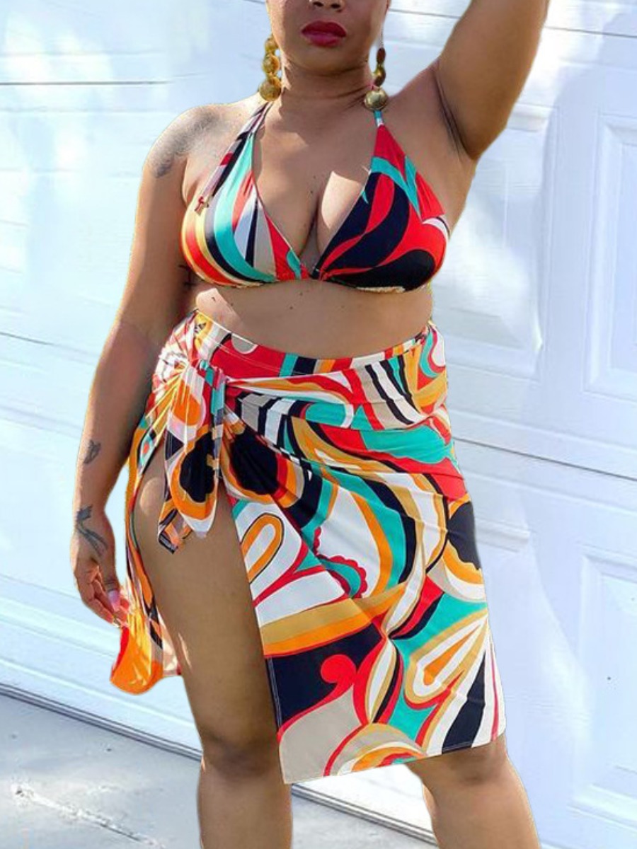 Lovely Plus Size Boho Backless Bandage Design Multicolor Two-piece Swimsuit, Multi
Lovely Plus Size Boho Backless Bandage Design Multicolor Two-piece Swimsuit, Multi