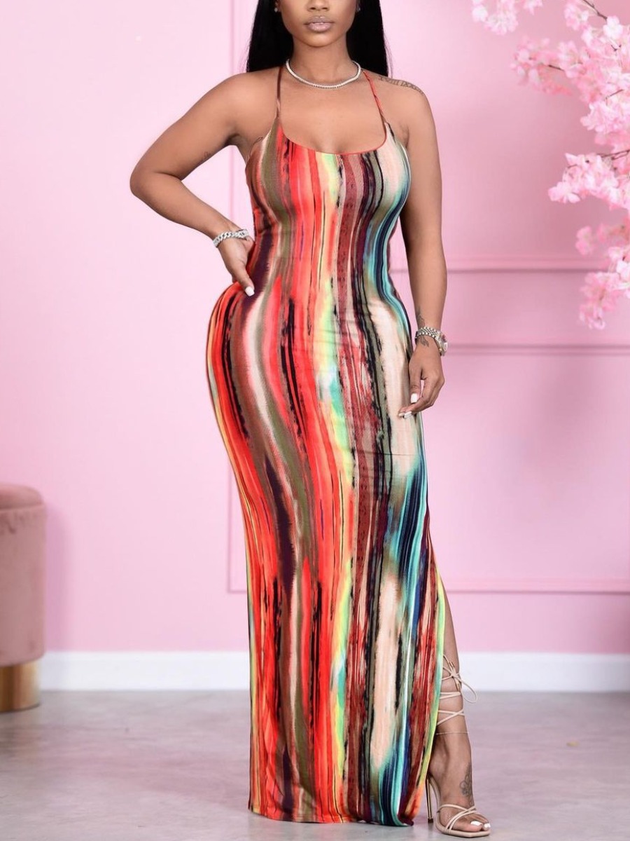 Lovely Casual Backless Tie-dye Split Multicolor Floor Length Dress, Multi
Lovely Casual Backless Tie-dye Split Multicolor Floor Length Dress, Multi
