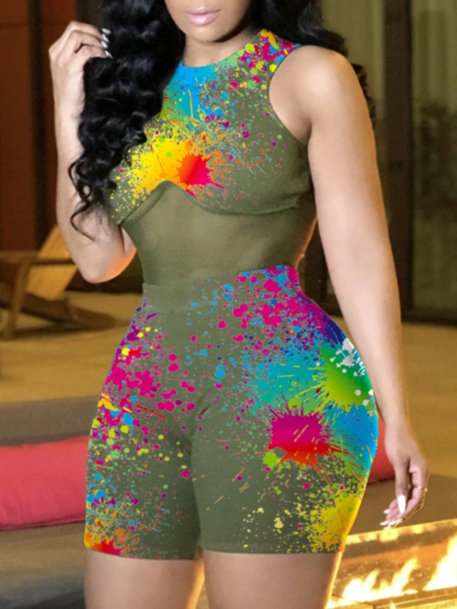 Lovely Plus Size Street Splash Ink Print See-through Green One-piece Romper
Lovely Plus Size Street Splash Ink Print See-through Green One-piece Romper