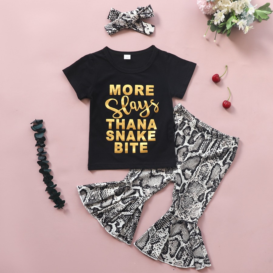 Lovely Girl Casual Letter Leopard Print Flared Black Two Piece Pants Set(With Headband)
Lovely Girl Casual Letter Leopard Print Flared Black Two Piece Pants Set(With Headband)