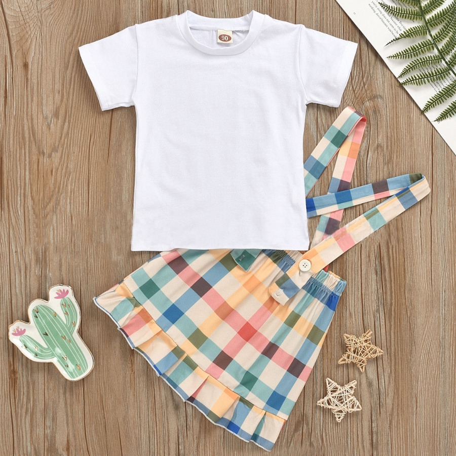 LW COTTON Girl Casual Plaid Print Suspender Multicolor Two Piece Skirt Set, Multicolor lattices
LW COTTON Girl Casual Plaid Print Suspender Multicolor Two Piece Skirt Set, Multicolor lattices