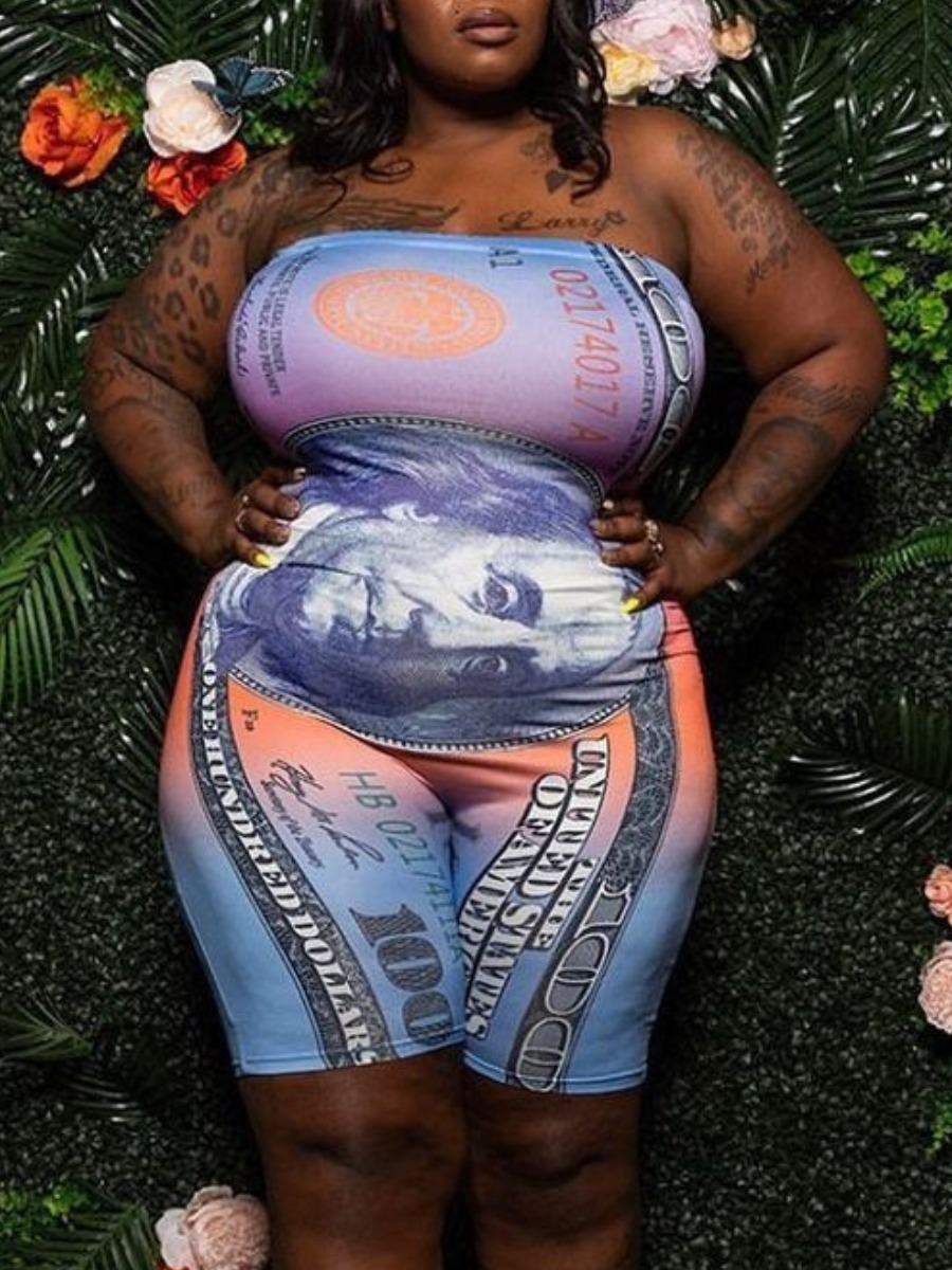 Lovely Plus Size Street Off The Shoulder Portrait Print Blue One-piece Romper
Lovely Plus Size Street Off The Shoulder Portrait Print Blue One-piece Romper