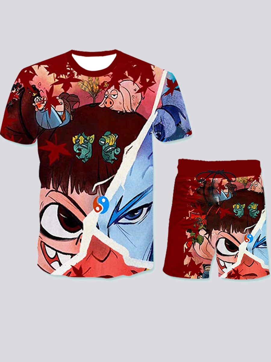Lovely Men Street Cartoon Print Patchwork Multicolor Two Piece Shorts Set, Multi
Lovely Men Street Cartoon Print Patchwork Multicolor Two Piece Shorts Set, Multi