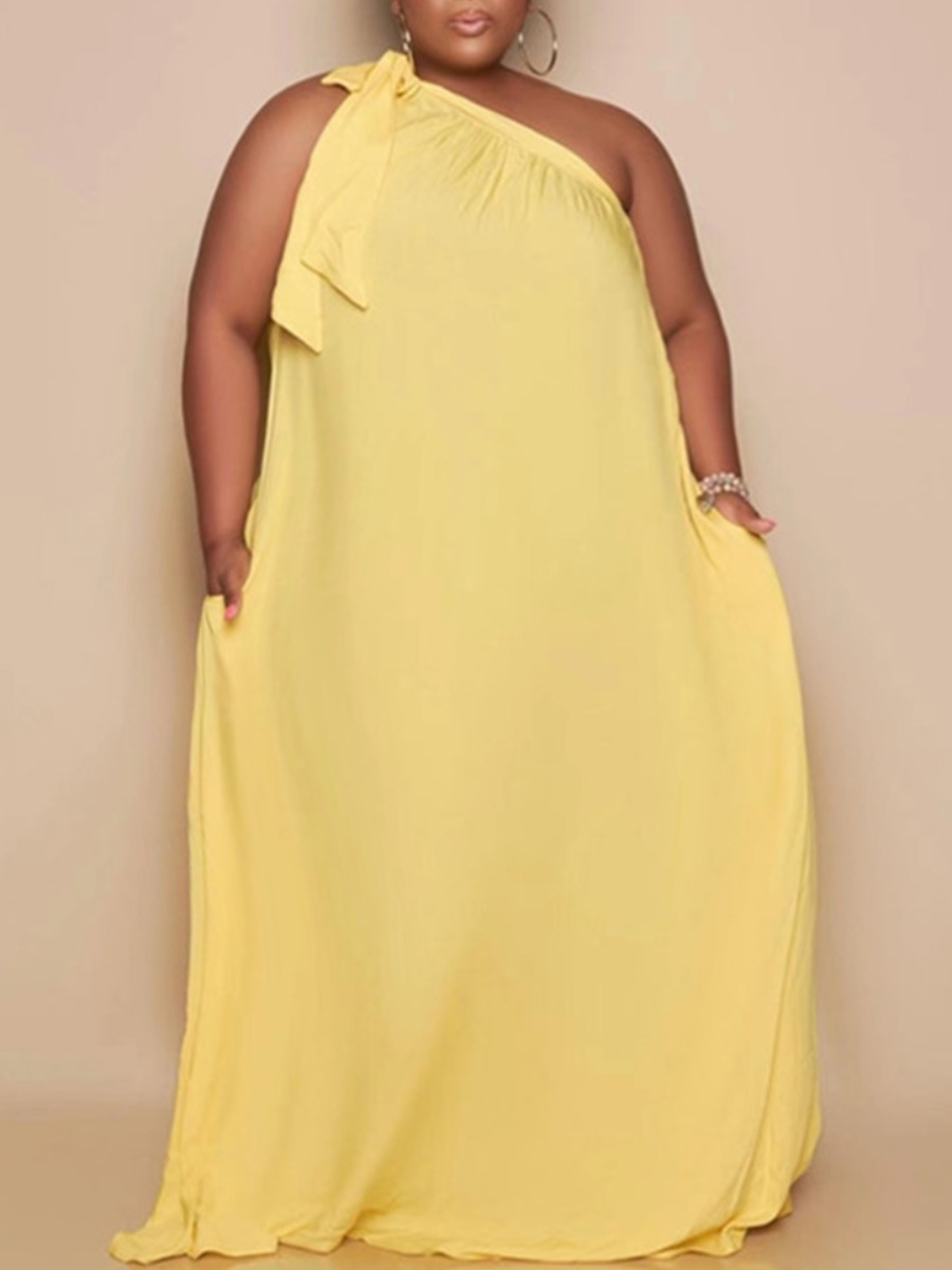 Lovely Plus Size Casual Off The Shoulder Fold Design Yellow Floor Length Dress
Lovely Plus Size Casual Off The Shoulder Fold Design Yellow Floor Length Dress