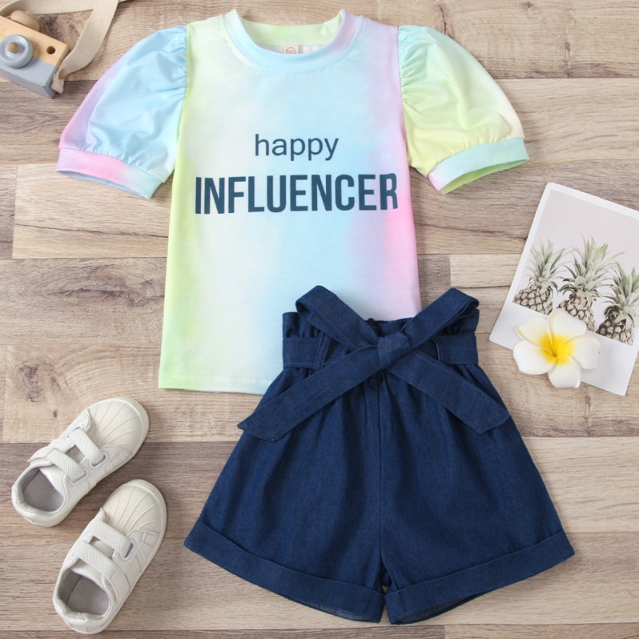 Lovely Girl Casual Tie Dye Letter Print Bandage Design Multicolor Two Piece Shorts Set, Multi
Lovely Girl Casual Tie Dye Letter Print Bandage Design Multicolor Two Piece Shorts Set, Multi