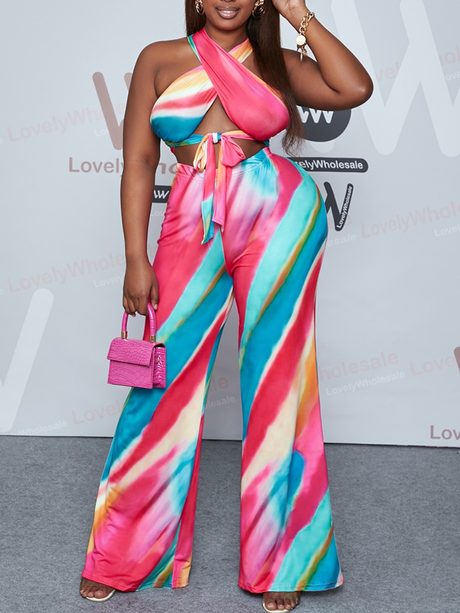 Lovely Plus Size Sexy Tie-dye Bandage Design Multicolor Two-piece Pants Set, Multi
Lovely Plus Size Sexy Tie-dye Bandage Design Multicolor Two-piece Pants Set, Multi