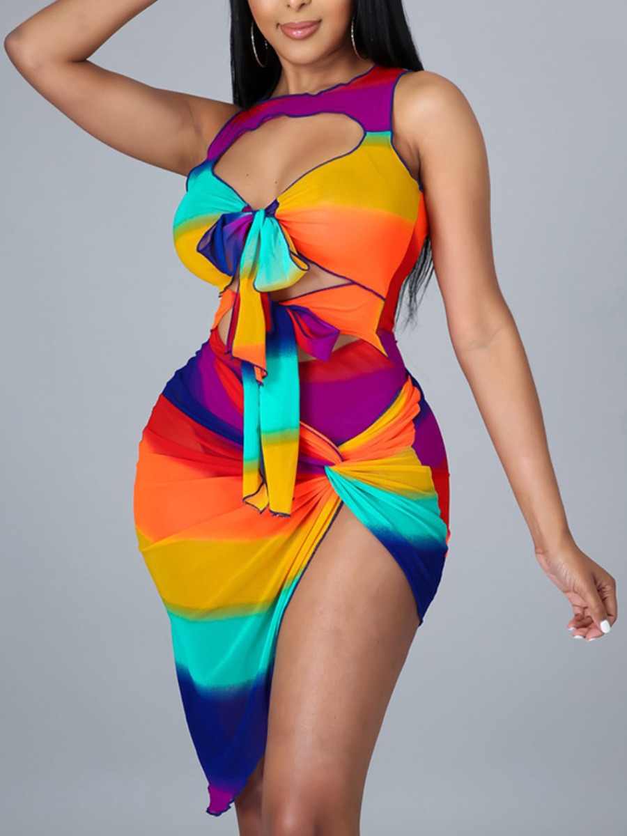 Lovely Boho Striped Bandage Hollow-out Design Multicolor Two Piece Skirt Set, Multi
Lovely Boho Striped Bandage Hollow-out Design Multicolor Two Piece Skirt Set, Multi