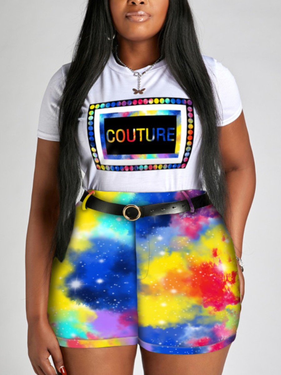 Lovely Plus Size Casual Letter Print Tie-dye White Two-piece Shorts Set (Without Belt)
Lovely Plus Size Casual Letter Print Tie-dye White Two-piece Shorts Set (Without Belt)