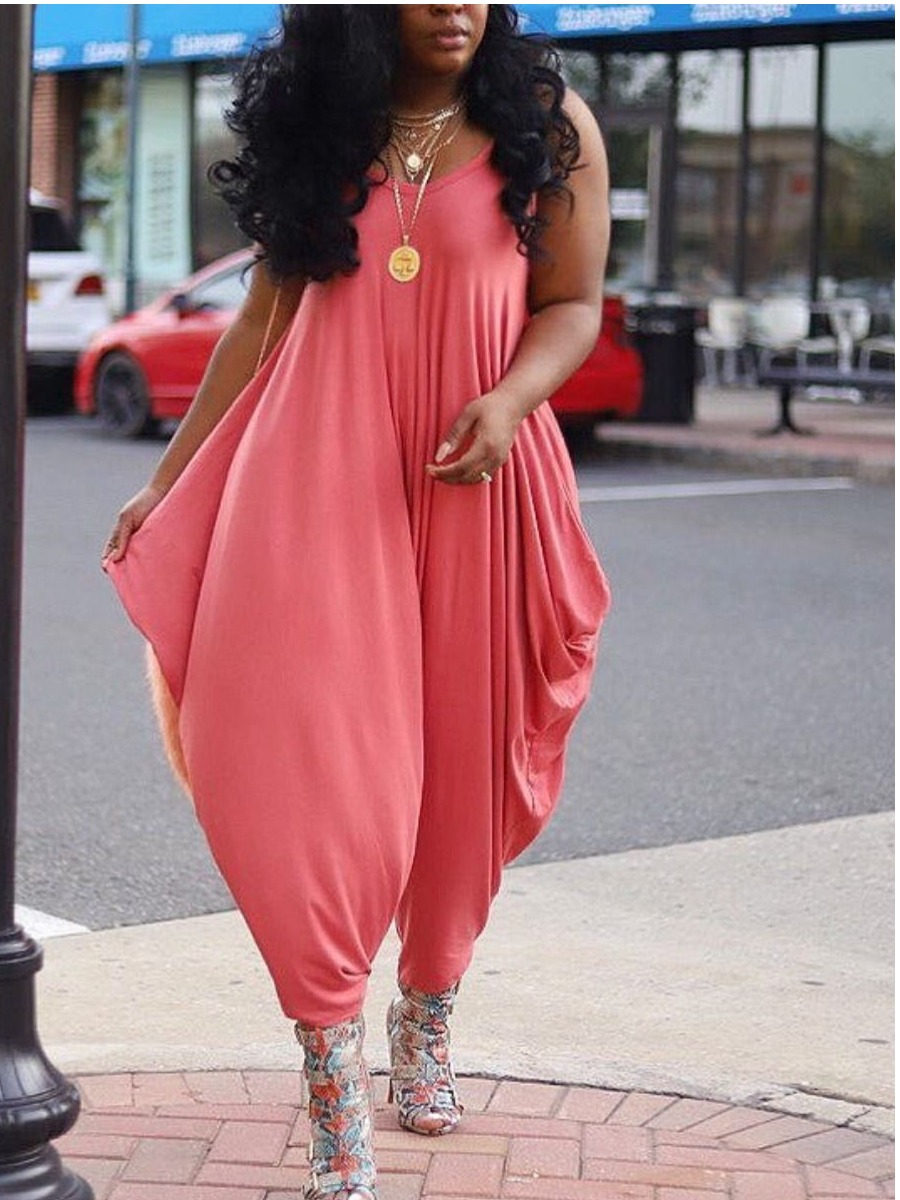 Lovely Plus Size Casual U Neck Fold Design Pink One-piece Jumpsuit (Without Belt)
Lovely Plus Size Casual U Neck Fold Design Pink One-piece Jumpsuit (Without Belt)