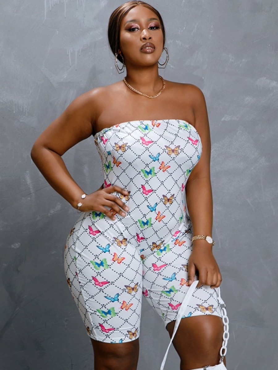 Lovely Plus Size Sweet Off The Shoulder Geometric Butterfly Print White One-piece Romper
Lovely Plus Size Sweet Off The Shoulder Geometric Butterfly Print White One-piece Romper