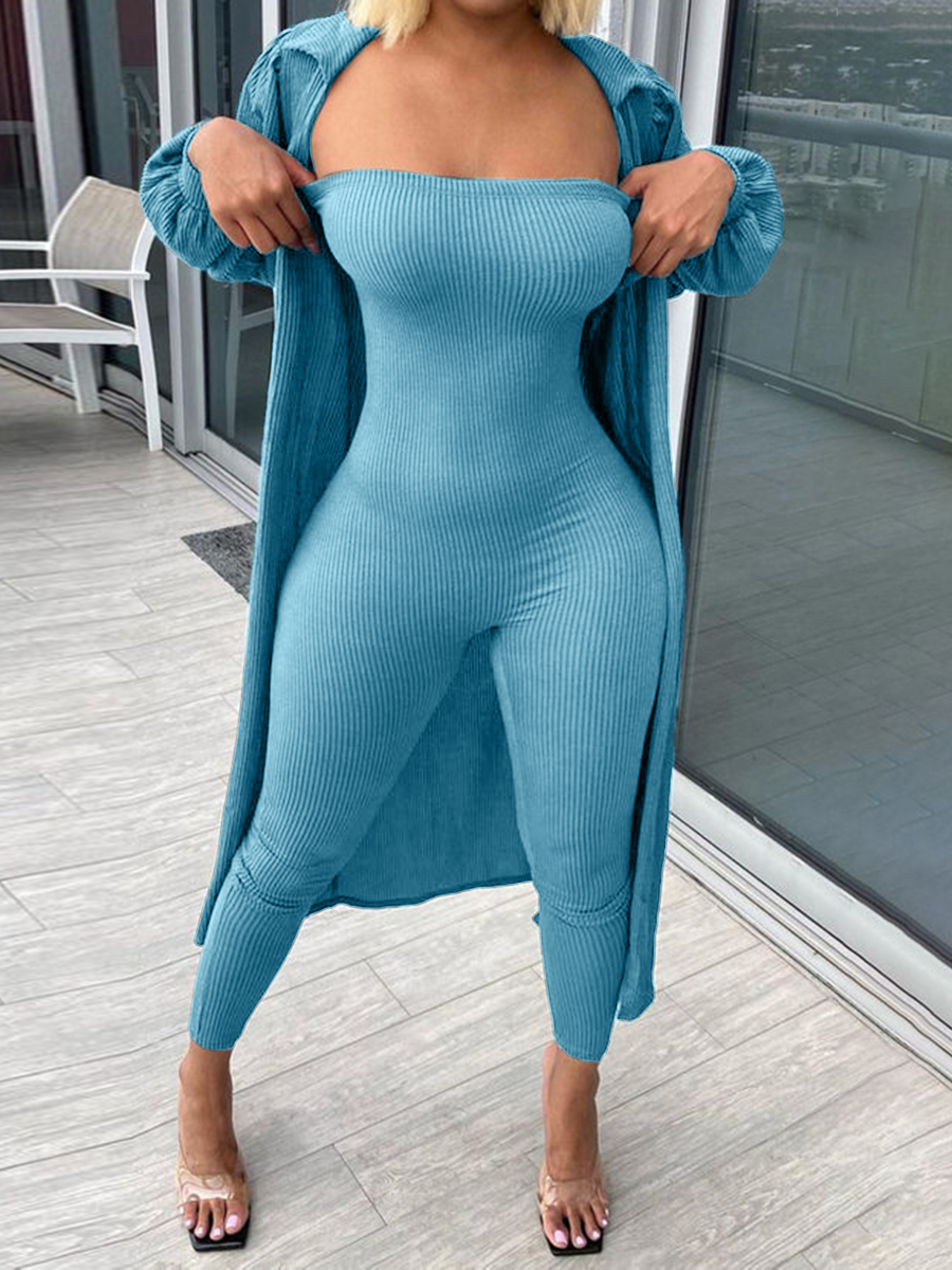 LW Off The Shoulder Basic Skinny Jumpsuit Set (With Cardigon), Blue
LW Off The Shoulder Basic Skinny Jumpsuit Set (With Cardigon), Blue