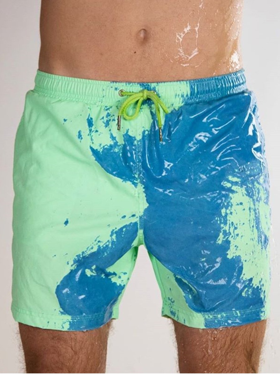 LW Men Tie-dye Drawstring Swimming Trunk (Hot and Cold Discoloration), Green
LW Men Tie-dye Drawstring Swimming Trunk (Hot and Cold Discoloration), Green